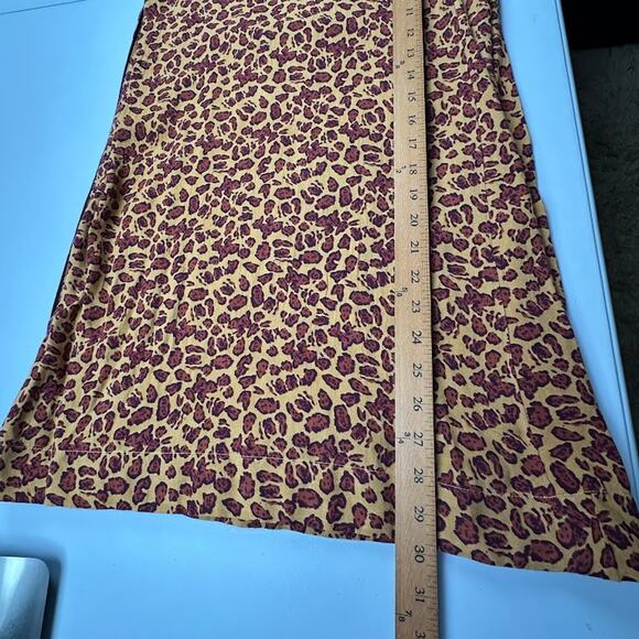 Free People Pants Womens 12 Tan Animal Print Wide Leg Boho Festival Hippie - Picture 14 of 16